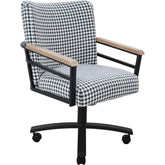 Chromcraft Metal Craft Camden Collection MM604 Swivel Tilt Caster Casual Dining Chair With Highgate Shadow Fabric