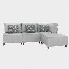Flexible Slipcover Modular Seating - 1 Corner Unit + 1 Ottoman + 2 Armless Chairs
