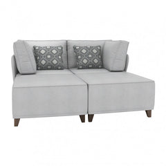 Flexible Slipcover Modular Seating - 2 Corner Units + 2 Ottomans