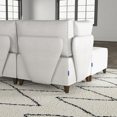 Flexible Slipcover Modular Seating - 2 Corner Units + 2 Ottomans