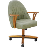 Chromcraft Bailey Collection CM127 Swivel Tilt Caster Casual Dining Chair With Ivanhoe Pine PU Leather