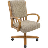Chromcraft Baylor Collection CM177 Swivel Tilt Caster Casual Dining Chair With Noriko Earth Fabric