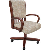Chromcraft Baylor Collection CM177 Swivel Tilt Caster Casual Dining Chair With Laurel Spring Beige Fabric