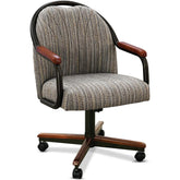 Chromcraft Medina Collection CM188 Swivel Tilt Caster Casual Dining Chair With Revive Mineral Fabric