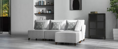 Flexible Slipcover Modular Seating - 2 Armless Chair + 1 Corner Unit + 1 Ottoman