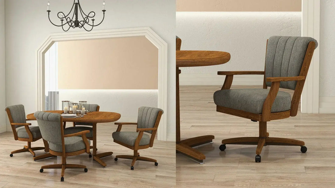 split image of photos of Chromcraft's Cameron Carlisle Dining Set