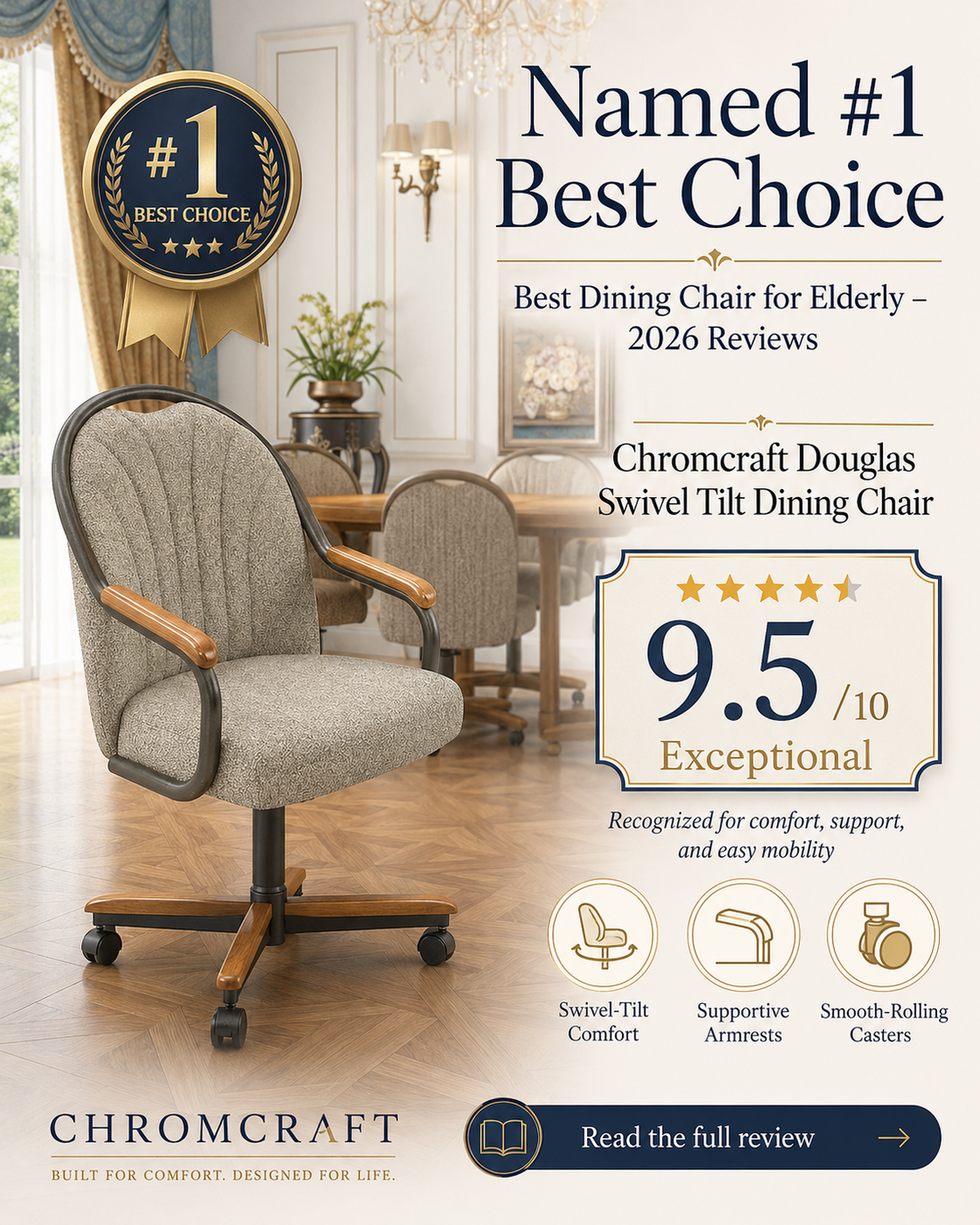 Chromcraft Douglas Named #1 Best Dining Chair for Elderly in 2026 Review