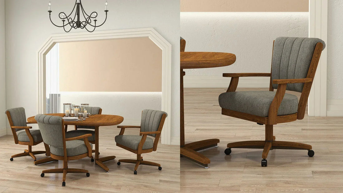 split image of photos of Chromcraft's Cameron Carlisle Dining Set