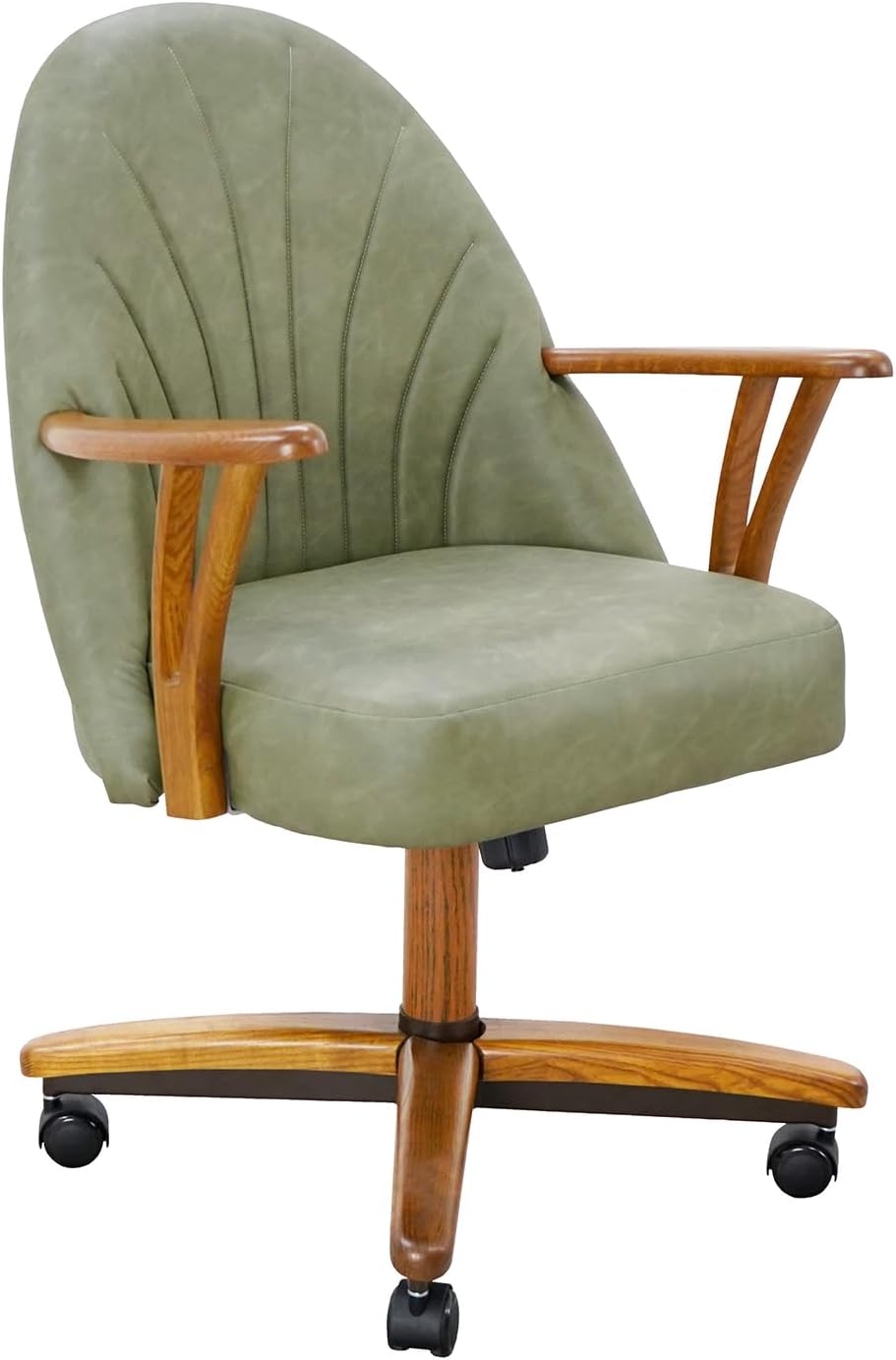 Chromcraft Bailey Collection CM127 Swivel Tilt Caster Casual Dining Chair With Ivanhoe Pine PU Leather