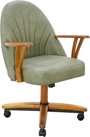 Chromcraft Bailey Collection CM127 Swivel Tilt Caster Casual Dining Chair With Ivanhoe Pine PU Leather