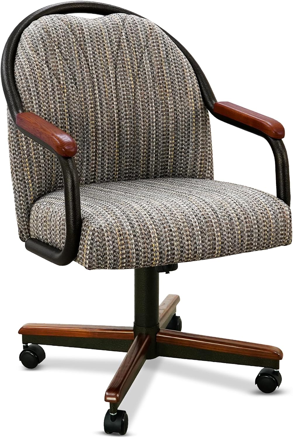 Chromcraft Medina Collection CM188 Swivel Tilt Caster Casual Dining Chair With Revive Mineral Fabric