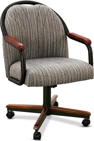 Chromcraft Medina Collection CM188 Swivel Tilt Caster Casual Dining Chair With Revive Mineral Fabric