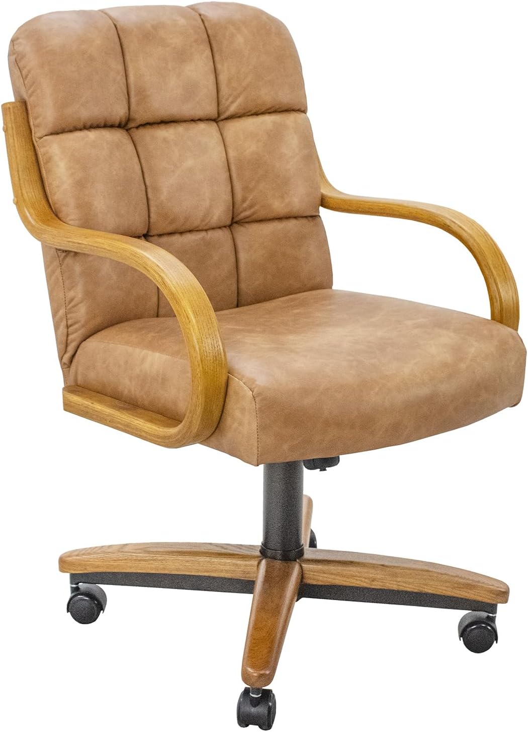 Ryland PU Leather Swivel-Tilt Caster Dining Chair