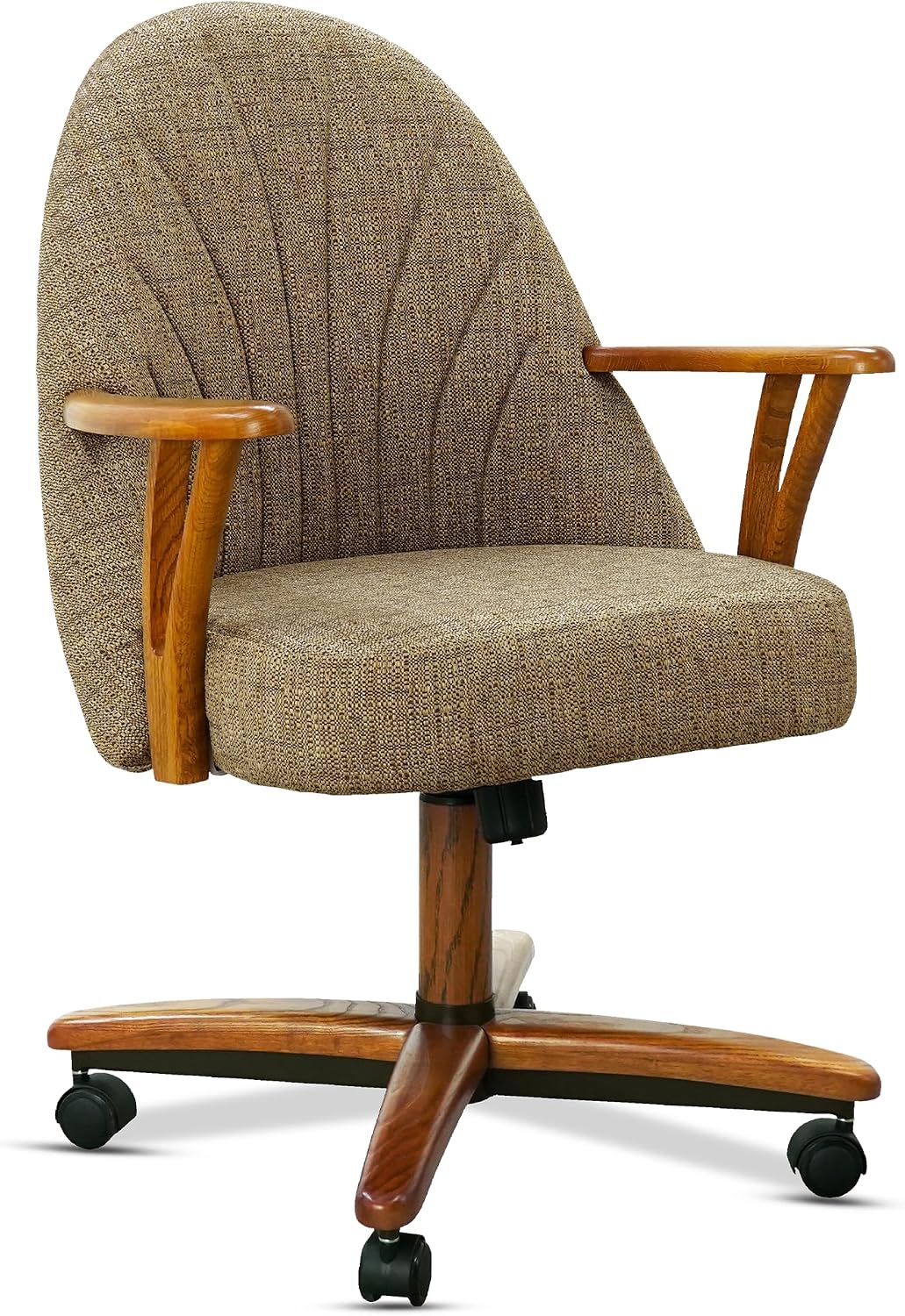 Chromcraft Bailey Collection CM127 Swivel Tilt Caster Casual Dining Chair With Vivacious Mocha