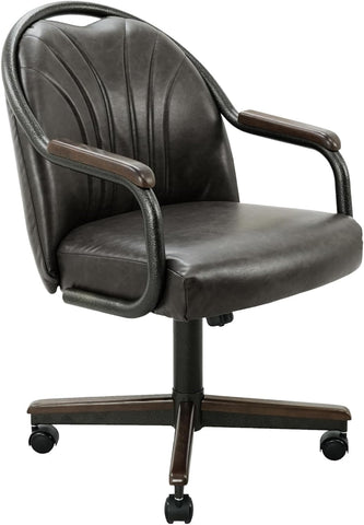 Chromcraft Medina Collection CM188 Swivel Tilt Caster Casual Dining Chair With Ivanhoe Bison PU Leather
