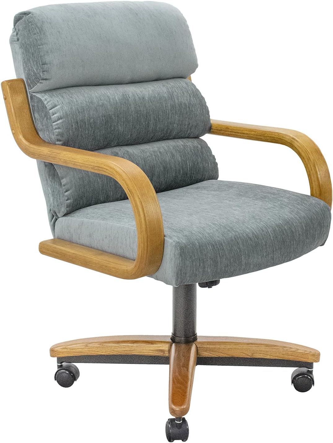 Chromcraft Nova Collection CM137 Swivel Tilt Caster Casual Dining Chair With Esmeralda Lake Fabric