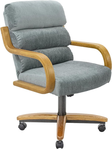 Chromcraft Nova Collection CM137 Swivel Tilt Caster Casual Dining Chair With Esmeralda Lake Fabric