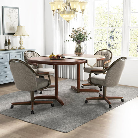 Chromcraft Medina Collection CM188 Swivel Tilt Caster Casual Dining Chair With Revive Mineral Fabric