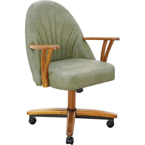 Chromcraft Bailey Collection CM127 Swivel Tilt Caster Casual Dining Chair With Ivanhoe Pine PU Leather