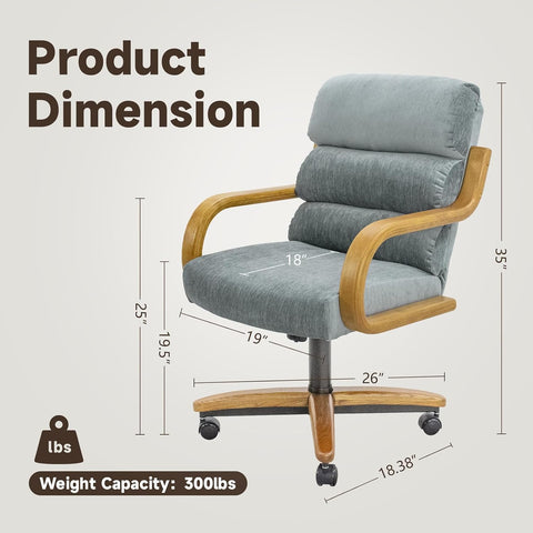 Chromcraft Nova Collection CM137 Swivel Tilt Caster Casual Dining Chair With Esmeralda Lake Fabric
