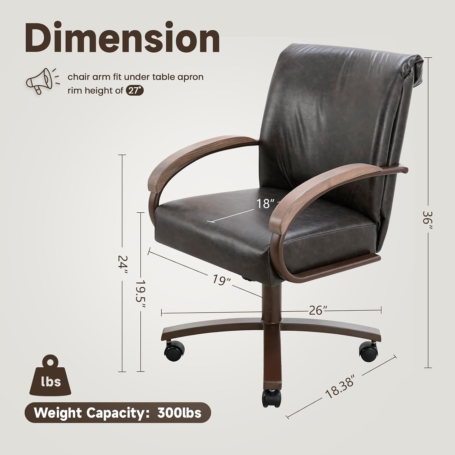 Chromcraft Metal Craft Easton Collection MM602 Swivel Tilt Caster Casual Dining Chair With Ivanhoe Bison PU leather