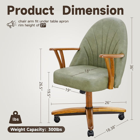Chromcraft Bailey Collection CM127 Swivel Tilt Caster Casual Dining Chair With Ivanhoe Pine PU Leather