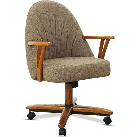 Chromcraft Bailey Collection CM127 Swivel Tilt Caster Casual Dining Chair With Vivacious Mocha