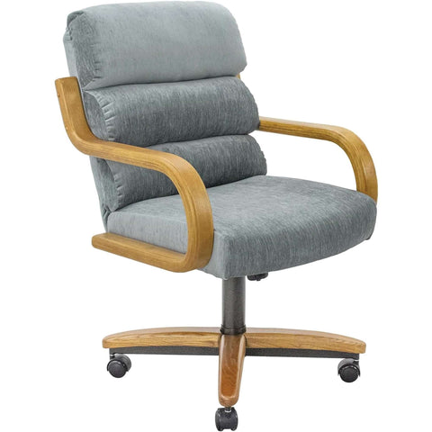 Chromcraft Nova Collection CM137 Swivel Tilt Caster Casual Dining Chair With Esmeralda Lake Fabric