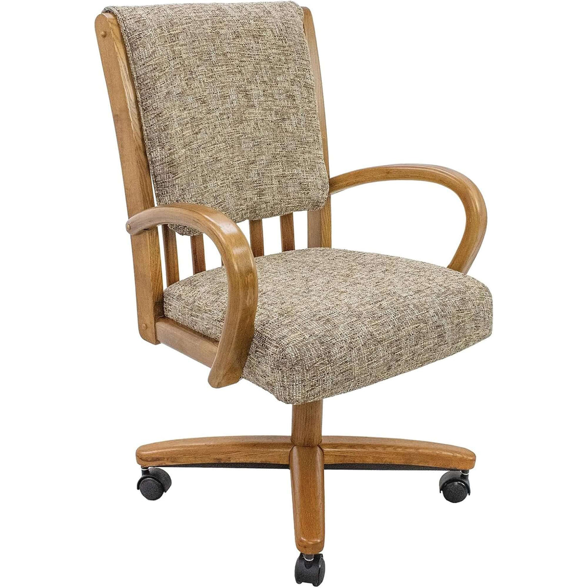 Chromcraft Baylor Collection CM177 Swivel Tilt Caster Casual Dining Chair With Noriko Earth Fabric