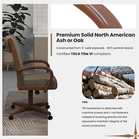 Chromcraft Baylor Collection CM177 Quick Shipping Chair (Ship in 2 Business Days) in Walnut Finish