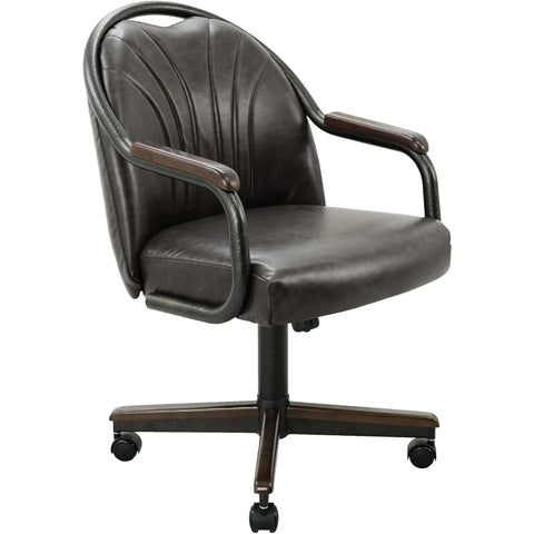 Chromcraft Medina Collection CM188 Swivel Tilt Caster Casual Dining Chair With Ivanhoe Bison PU Leather