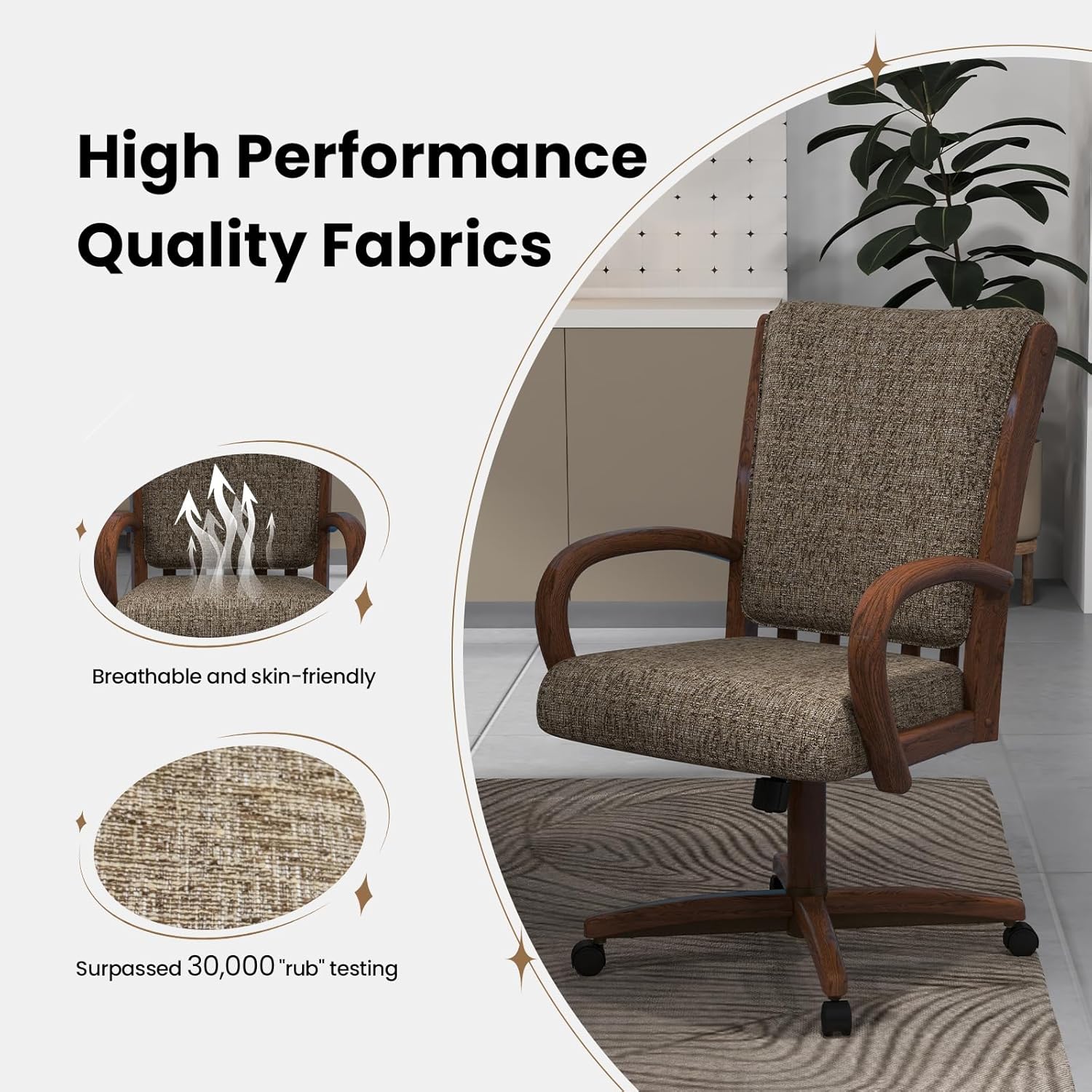 Chromcraft Baylor Collection CM177 Quick Shipping Chair (Ship in 2 Business Days) in Walnut Finish