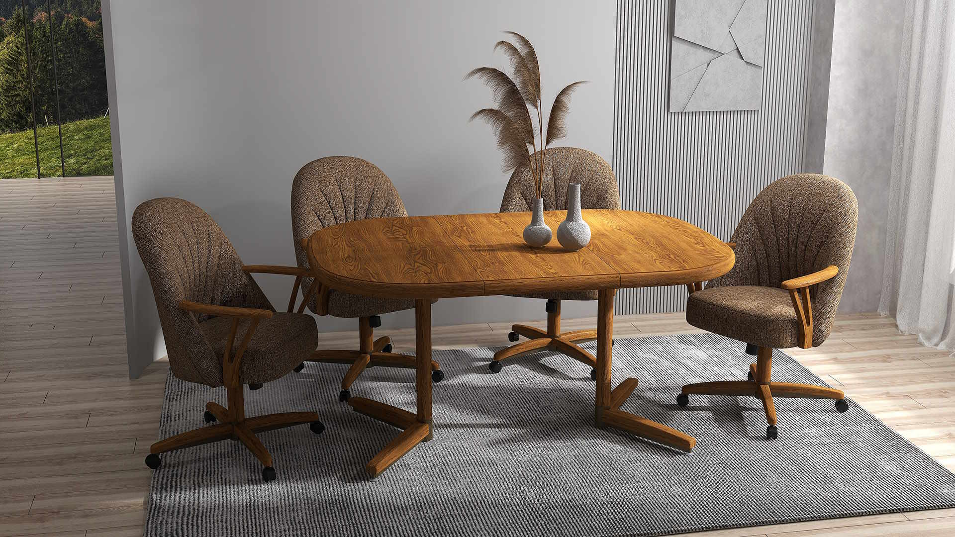 Cutter Didning Dining Sets with Swivel Caster Chairs | Chromcraft Home