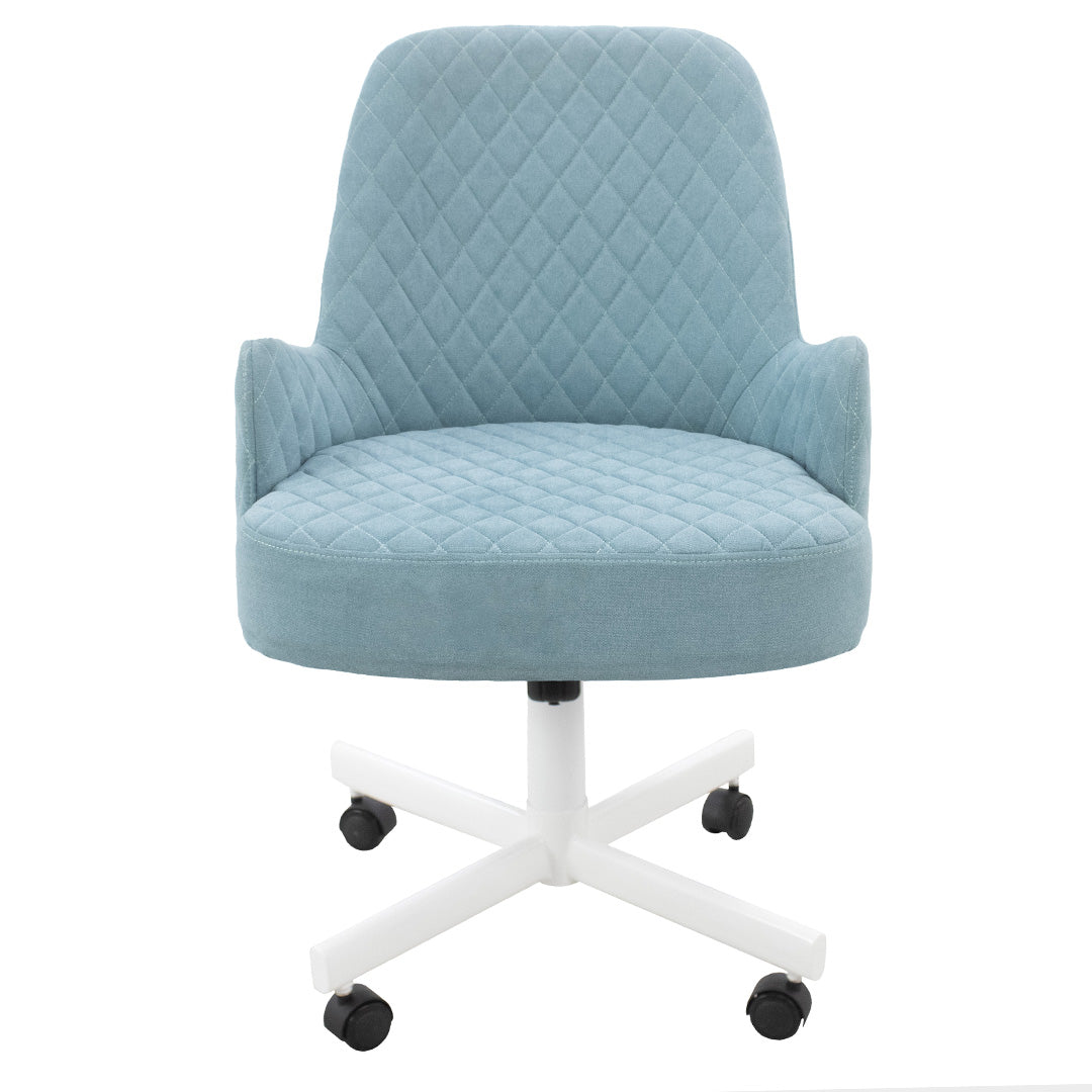 Chromcraft Rochelle Dining Chair with Jessy Aqua Fabric