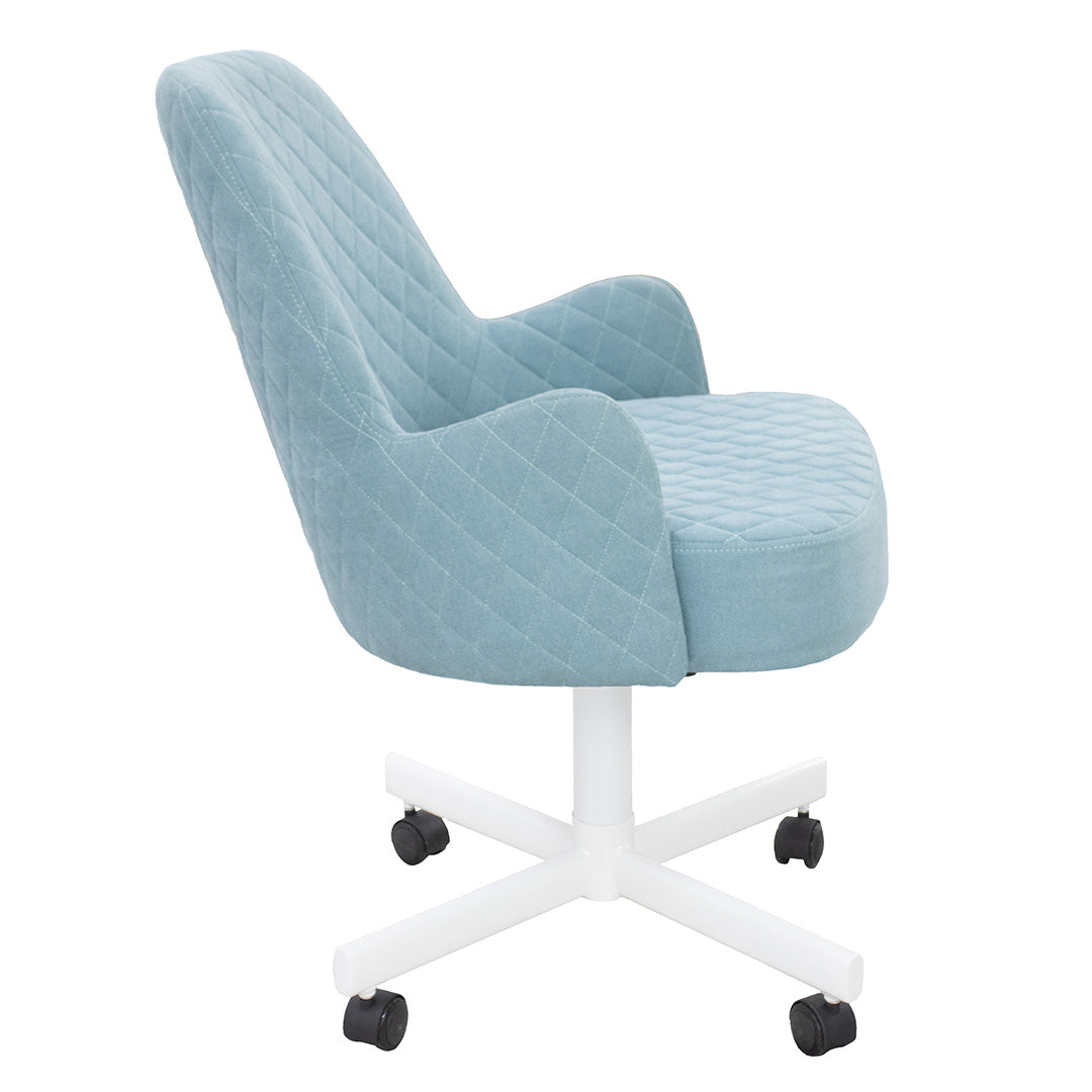 Chromcraft Rochelle Dining Chair with Jessy Aqua Fabric