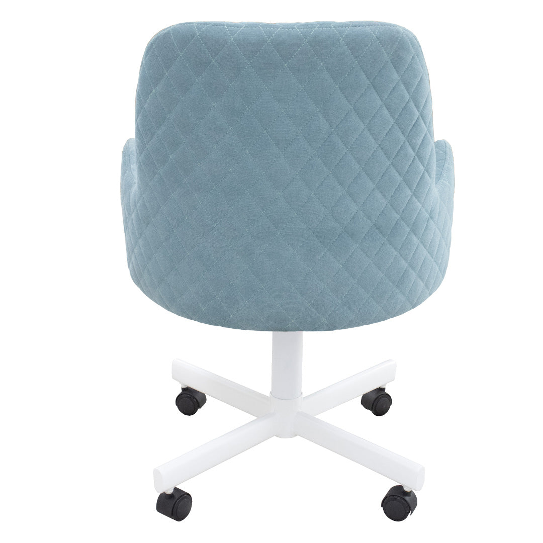 Chromcraft Rochelle Dining Chair with Jessy Aqua Fabric