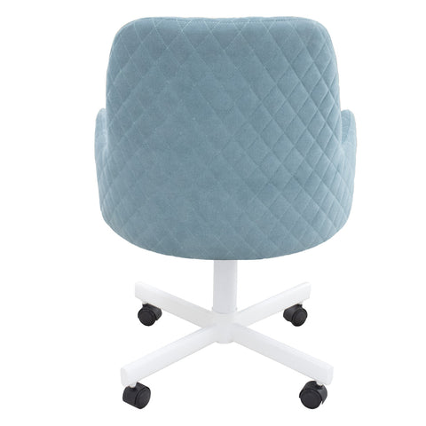 Chromcraft Rochelle Dining Chair with Jessy Aqua Fabric