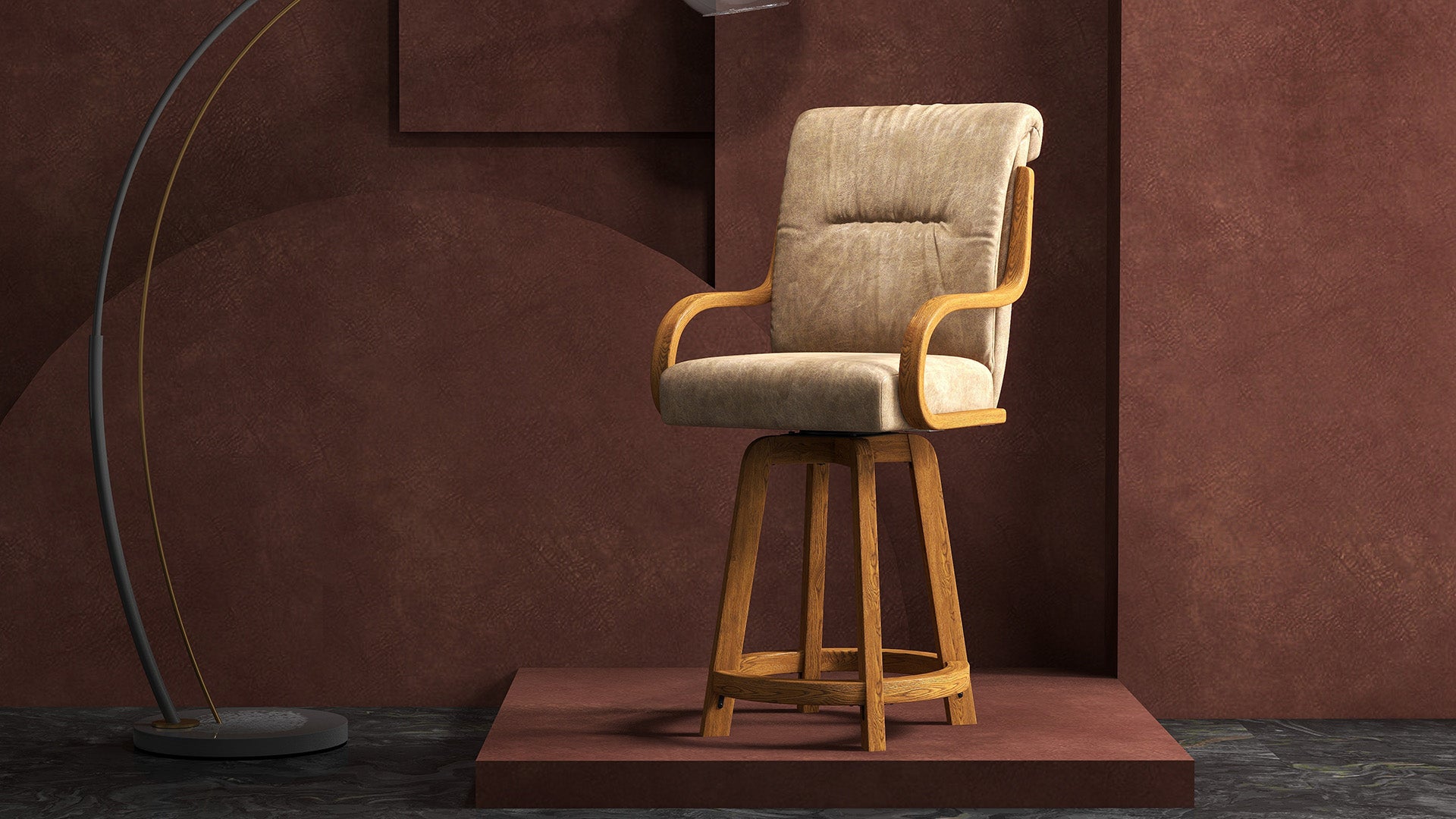 Denton Collection CM179-CDS388 Counter Chair: Modern Style Meets Royal Comfort