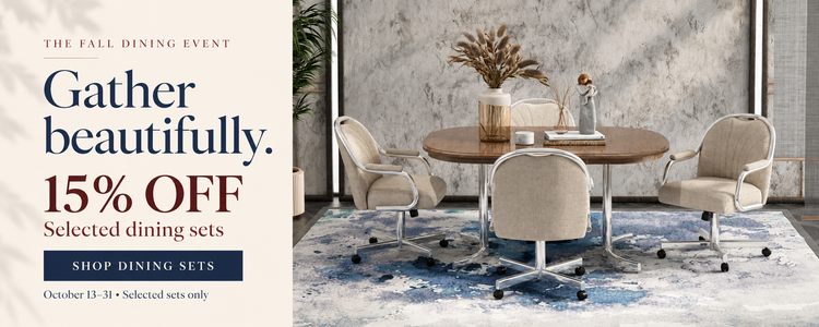 Chromcraft Bridges Kendall dining set — 15% off selected dining sets October 13–31.