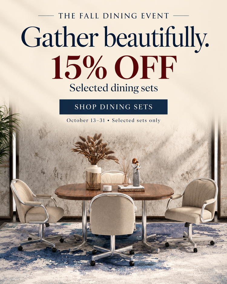 Chromcraft dining set — 15% off selected dining sets October 13–31.