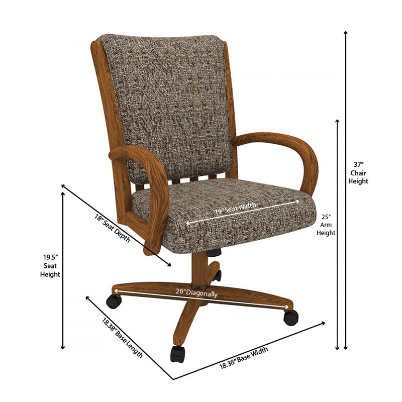 Chromcraft Baylor Collection CM177 Quick Shipping Chair in Chestnut Finish