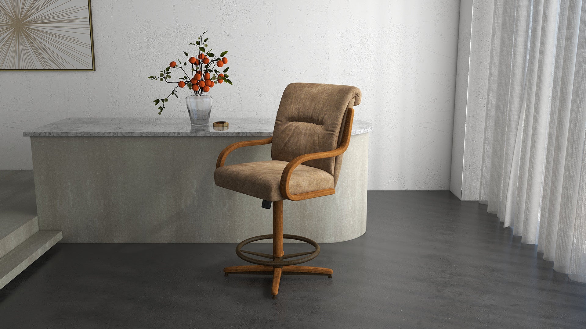 Denton Collection CM179-CDS326 Caster Swivel Dining Stool: Elevating Comfort and Contemporary Style