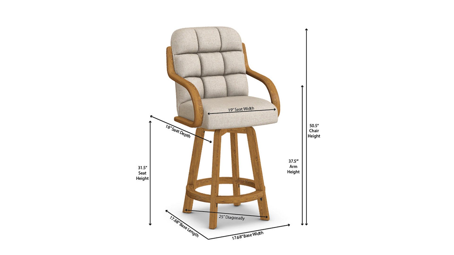 Chromcraft Ryland Collection CM117-CDS388 Swivel Bar Height Dining Stool