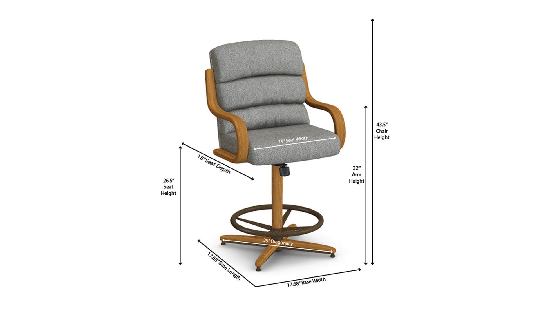 Chromcraft Nova Collection CM137-CDS336 Swivel Tilt Counter Height Dining Stool