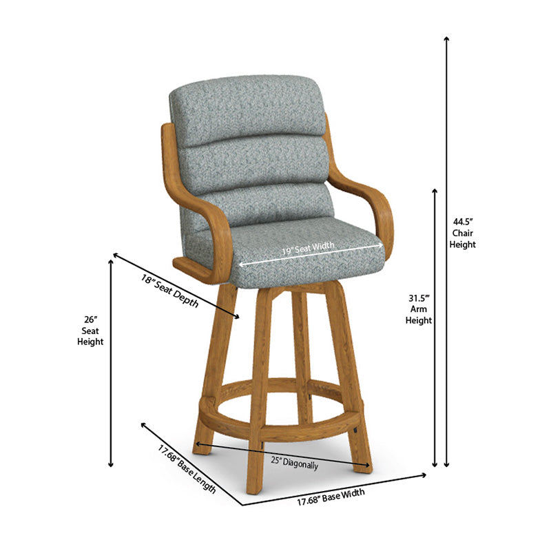 Chromcraft Nova Collection CM137-CDS388 Swivel Bar Height Dining Stool